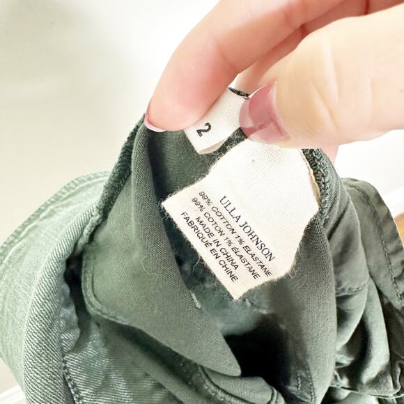 Ulla Johnson Kingston Army Green High Rise Pegged Crop Jeans size 2 - Picture 10 of 13